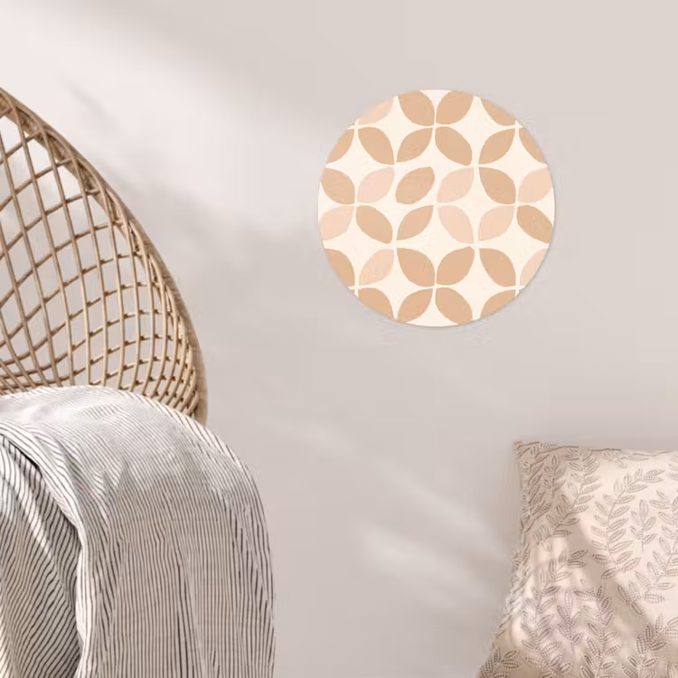 Behangcirkel - Beige - Bladeren - Minimalistisch - Patroon — 5