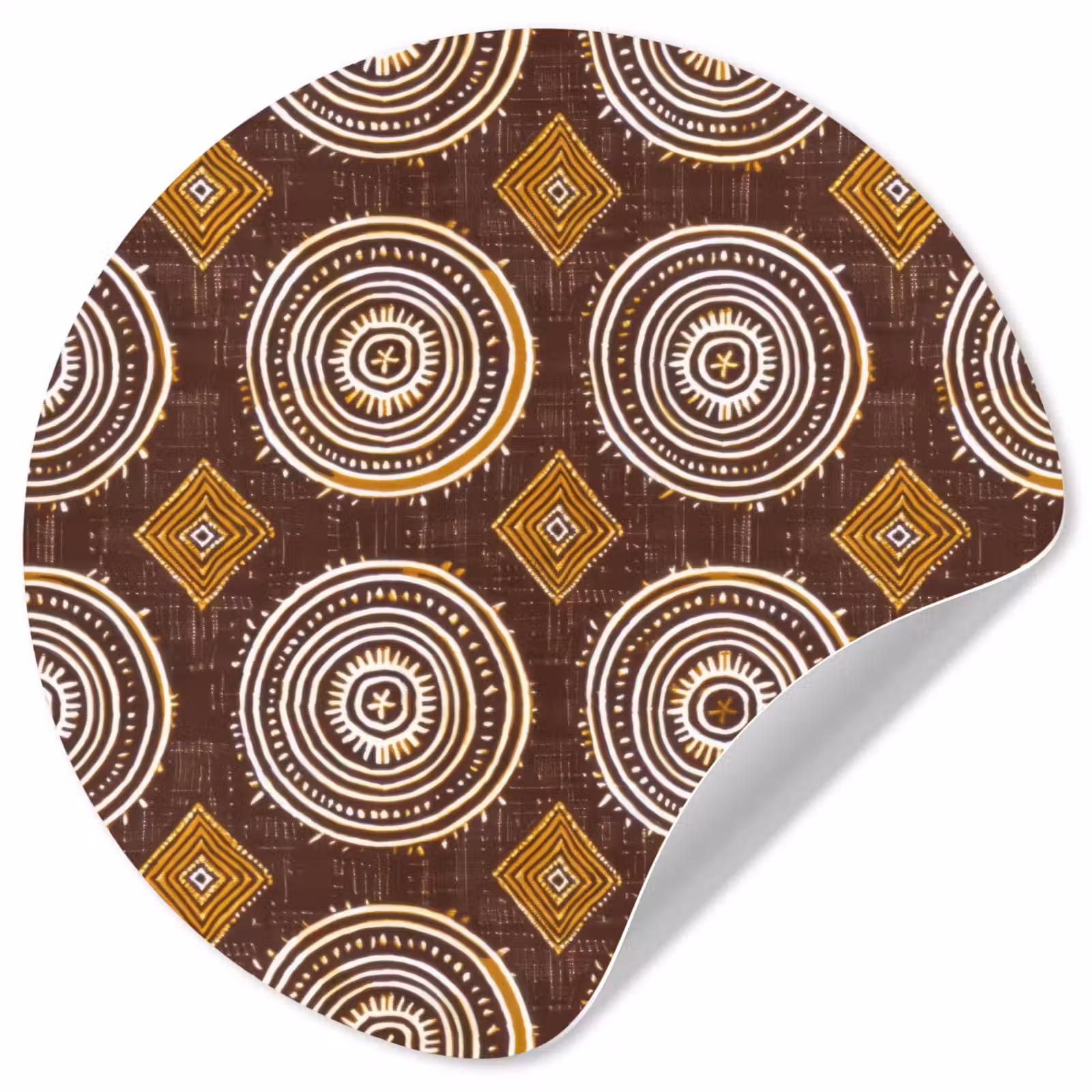 Behangcirkel - Chocoladebruin - Etnisch - Tribaal - Cirkels - Patroon — 1