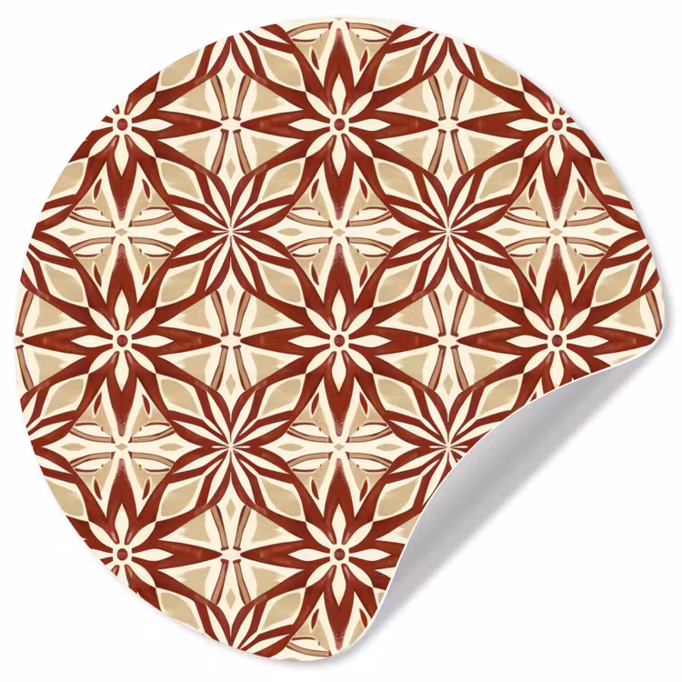 Behangcirkel - Bordeauxrood - Geometrisch - Tegel - Patroon — 1
