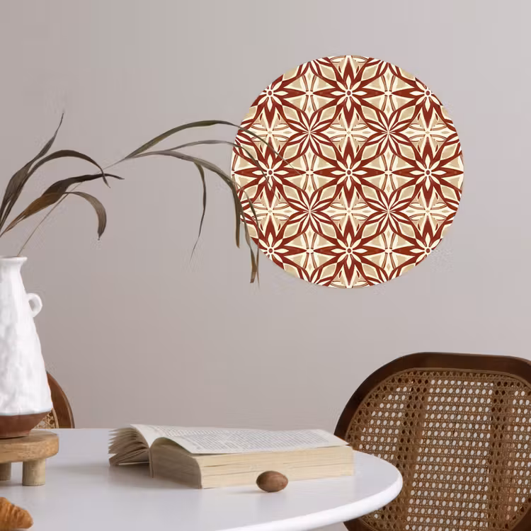 Behangcirkel - Bordeauxrood - Geometrisch - Tegel - Patroon — 4