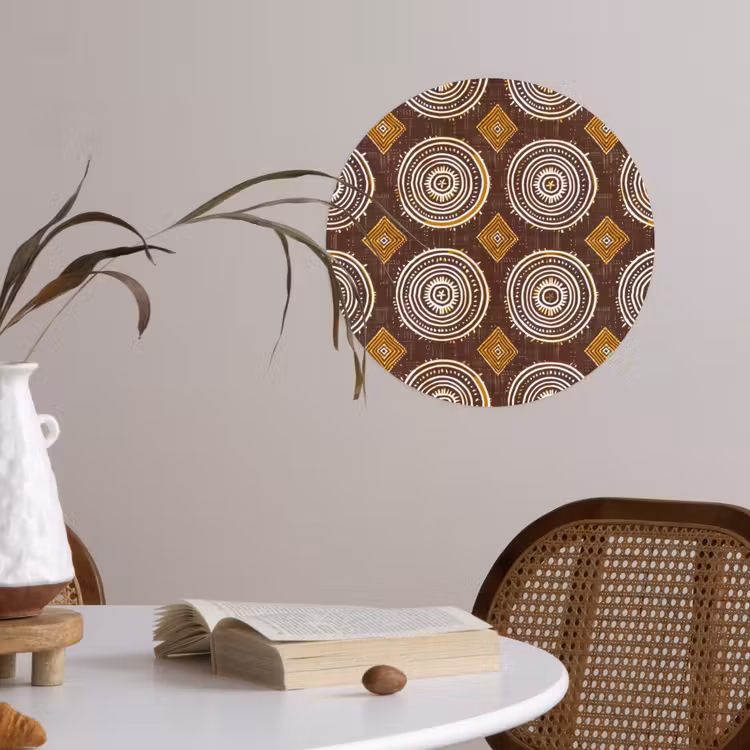 Behangcirkel - Chocoladebruin - Etnisch - Tribaal - Cirkels - Patroon — 4