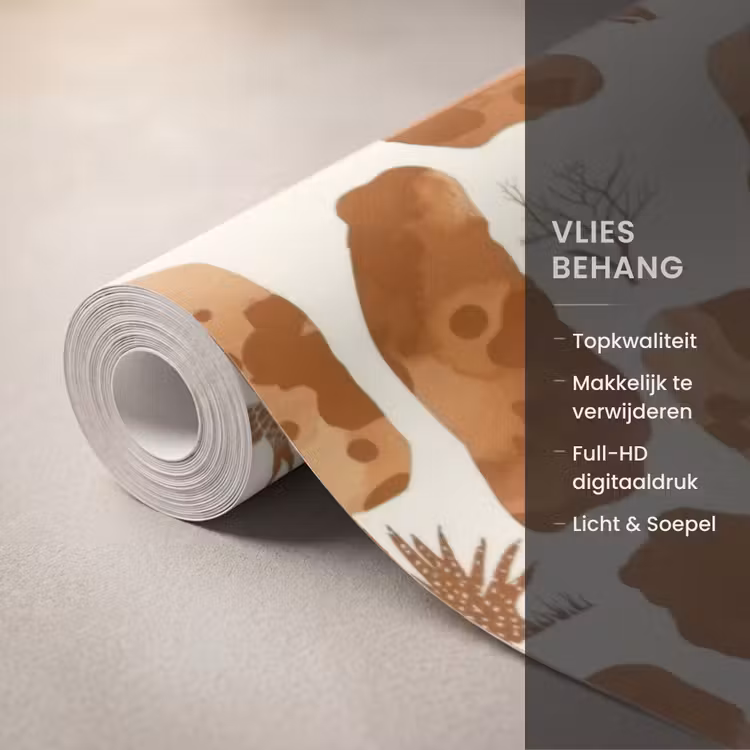 Behang - Terracotta - Safari - Dieren - Patroon — 3