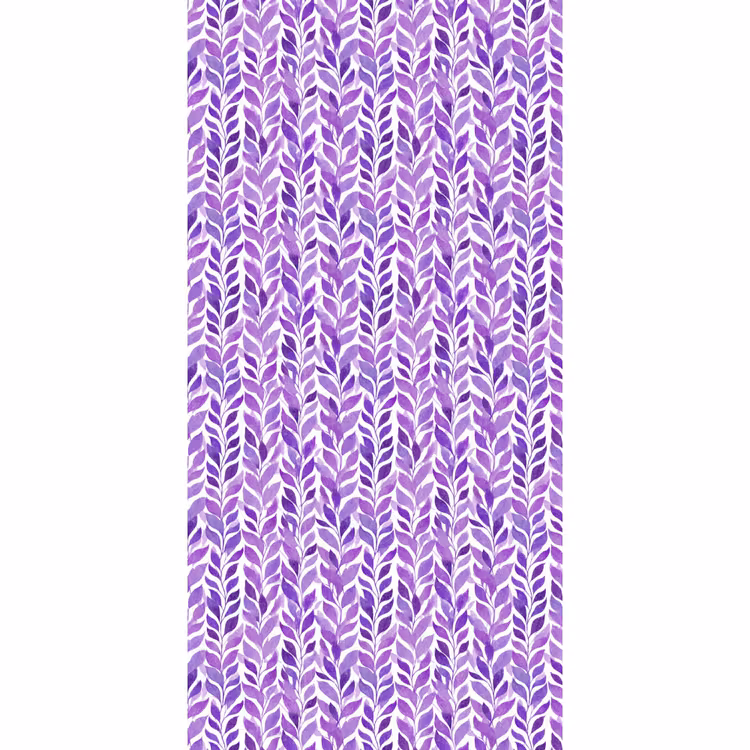 Behang - Paars - Botanisch - Bladeren - Aquarel - Takken - Patroon — 2