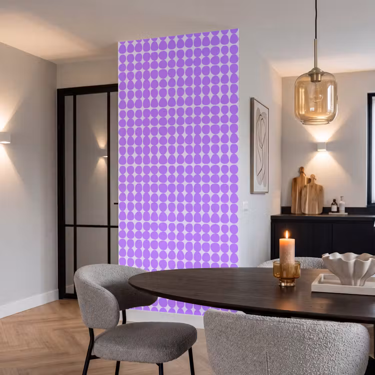 Behang - Paars - Geometrisch - Stippen - Polka Dot - Patroon — 5