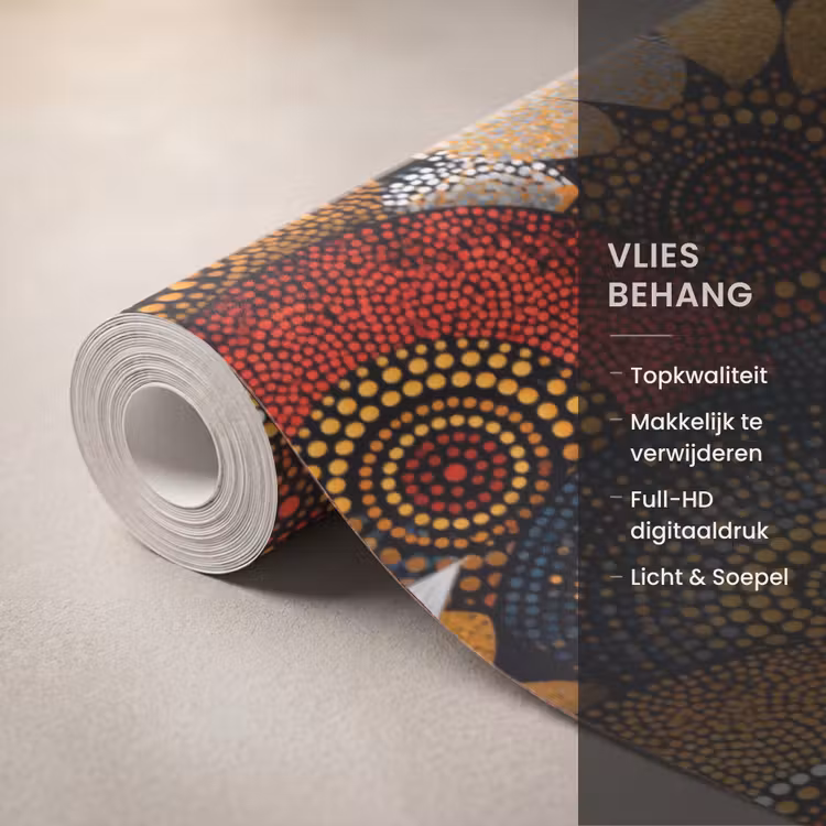 Behang - Kleurrijk - Aboriginal - Dot Painting - Botanisch - Patroon — 3