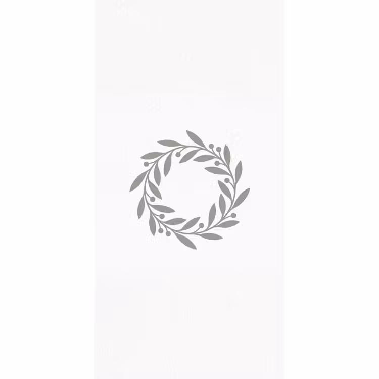 Behang - Krans - Bladeren - Natuur - Minimalistisch - Grijs — 2