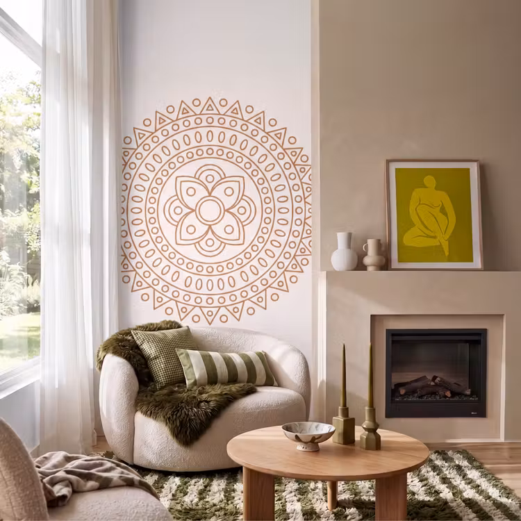 Behang - Mandala - Geometrisch - Abstract - Oosters - Bruin — 1