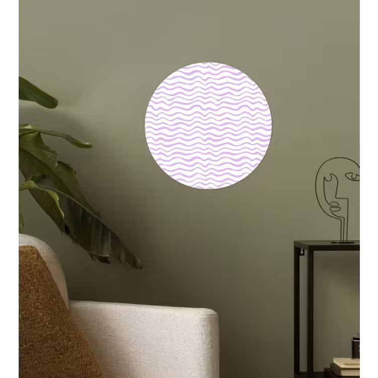 Behangcirkel - Lila - Geometrisch - Golfjes - Lijnen - Patroon — 3