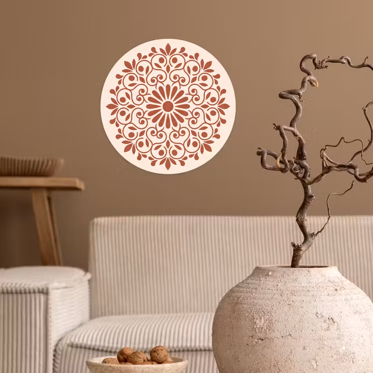 Behangcirkel - Decoratie - Cirkel - Symmetrisch - Modern - Roodbruin — 2