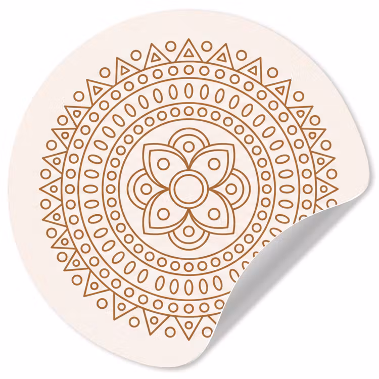 Behangcirkel - Mandala - Geometrisch - Abstract - Oosters - Bruin — 1
