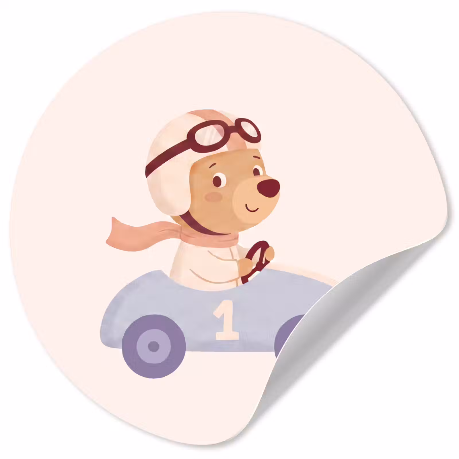 Behangcirkel - Beer - Auto - Kinderkamer - Cartoon - Speels — 1