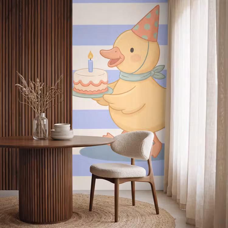 Behang - Vogel - Feest - Taart - Kinder - Illustratie — 4