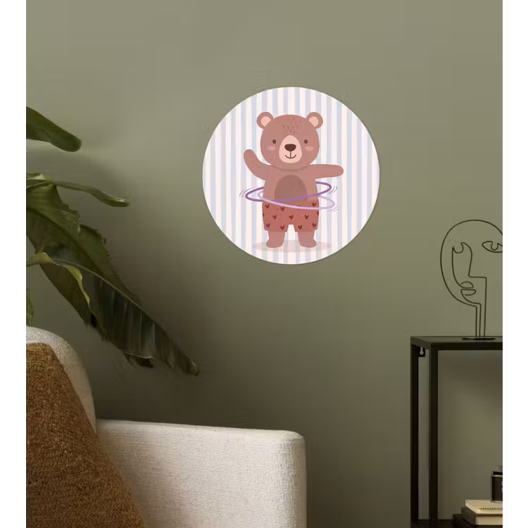 Behangcirkel - Beer - Hoepel - Kinderkamer - Illustratie - Bruin — 3