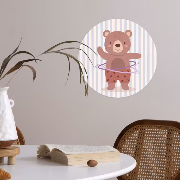 Behangcirkel - Beer - Hoepel - Kinderkamer - Illustratie - Bruin — 4