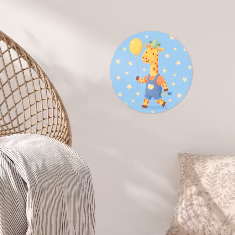 Behangcirkel - Dieren - Giraffe - Ballon - Feest - Kinderkamer — 5