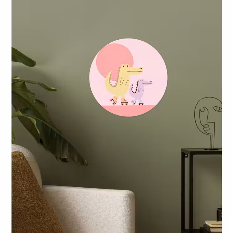 Behangcirkel - Dieren - Skaten - Illustratie - Speels - Roze — 3