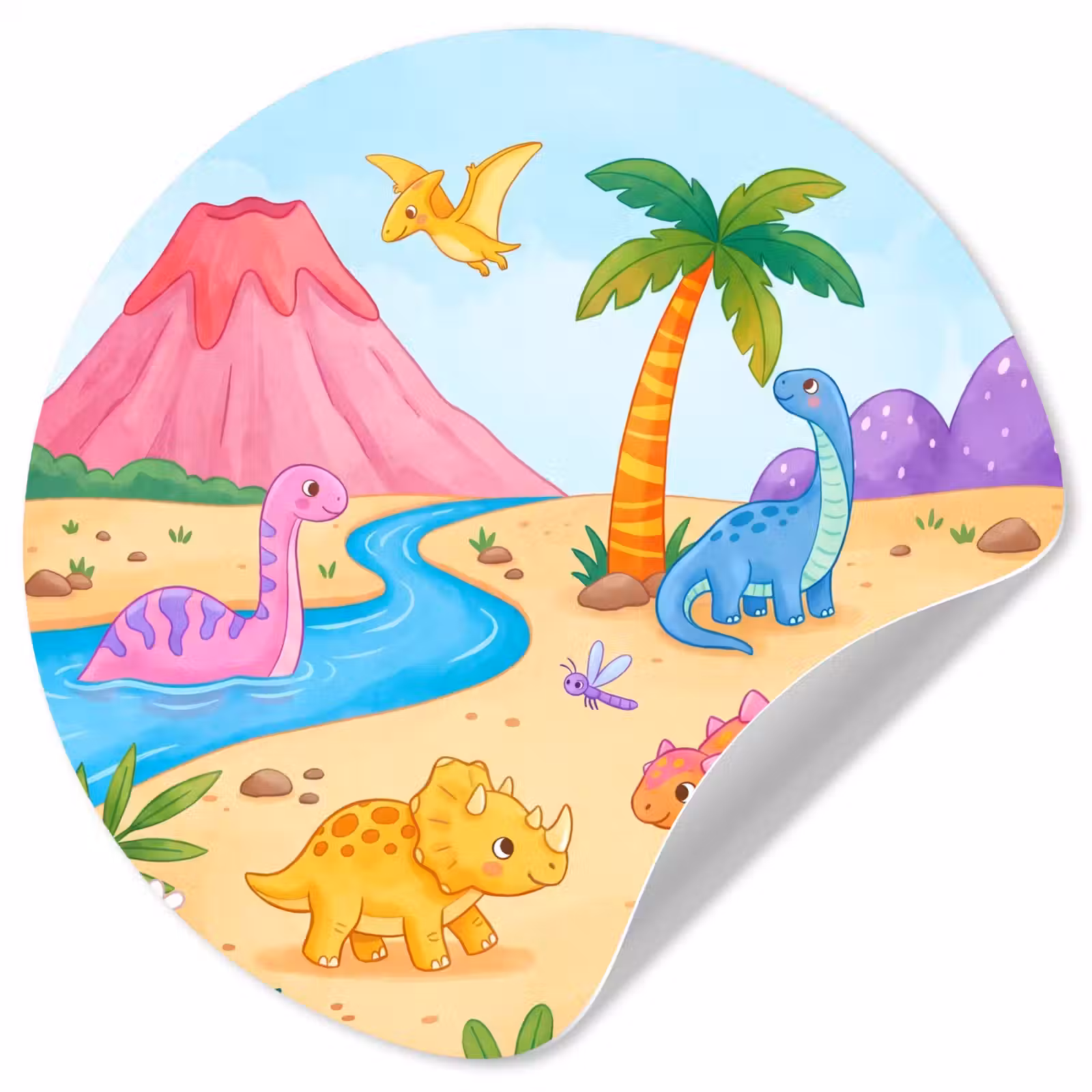 Behangcirkel - Dinosaurus - Jungle - Illustratie — 1