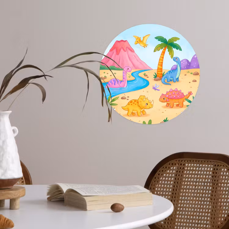 Behangcirkel - Dinosaurus - Jungle - Illustratie — 4
