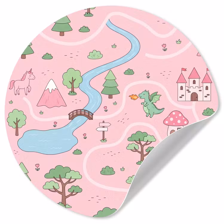 Behangcirkel - Eenhoorn - Fantasie - Roze — 1