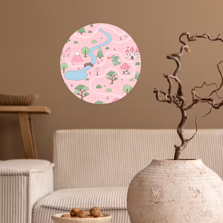 Behangcirkel - Eenhoorn - Fantasie - Roze — 2