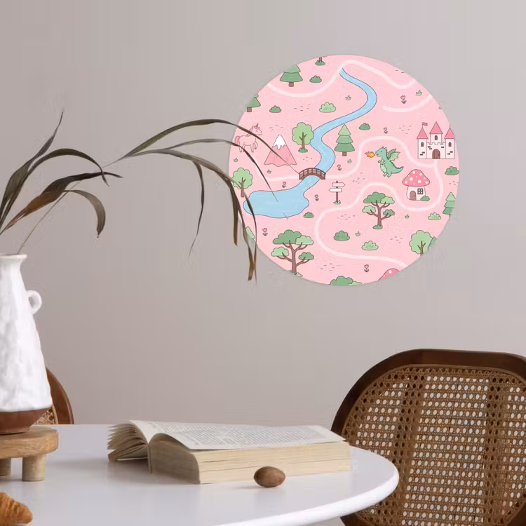 Behangcirkel - Eenhoorn - Fantasie - Roze — 4