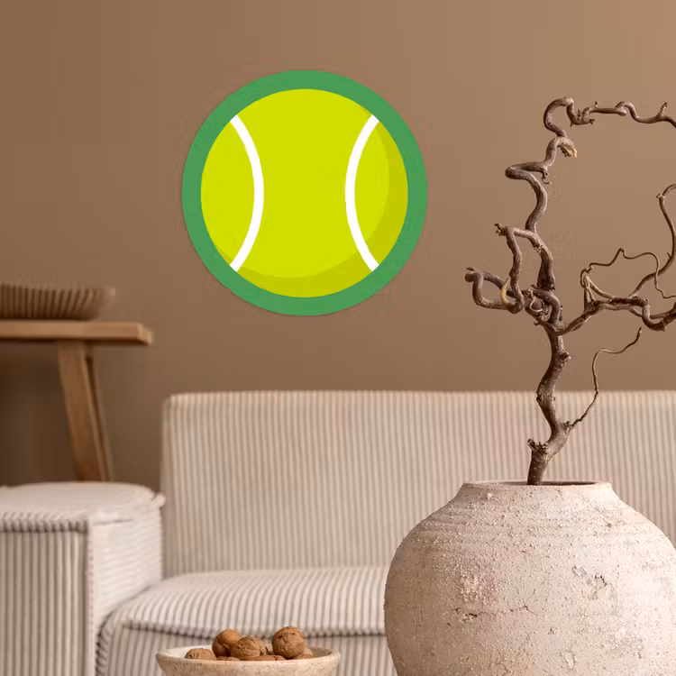 Behangcirkel - Bal - Geel - Sport - Groen - Illustratie — 2