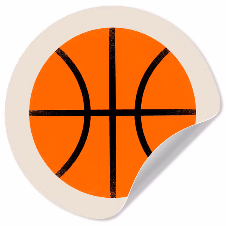 Behangcirkel - Basketbal - Bal - Sport - Illustratie - Oranje — 1