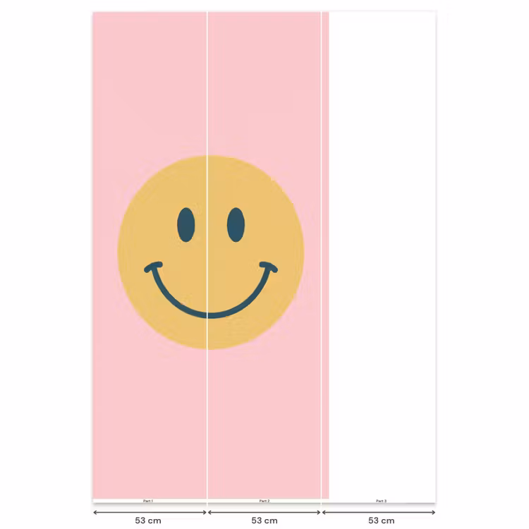 Behang - Smiley - Geel - Roze - Symbool - Minimalistisch — 6