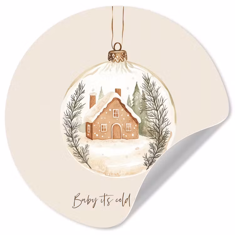 Behangcirkel - Quote - Winter - Kerst - Beige - Kerstbal — 1