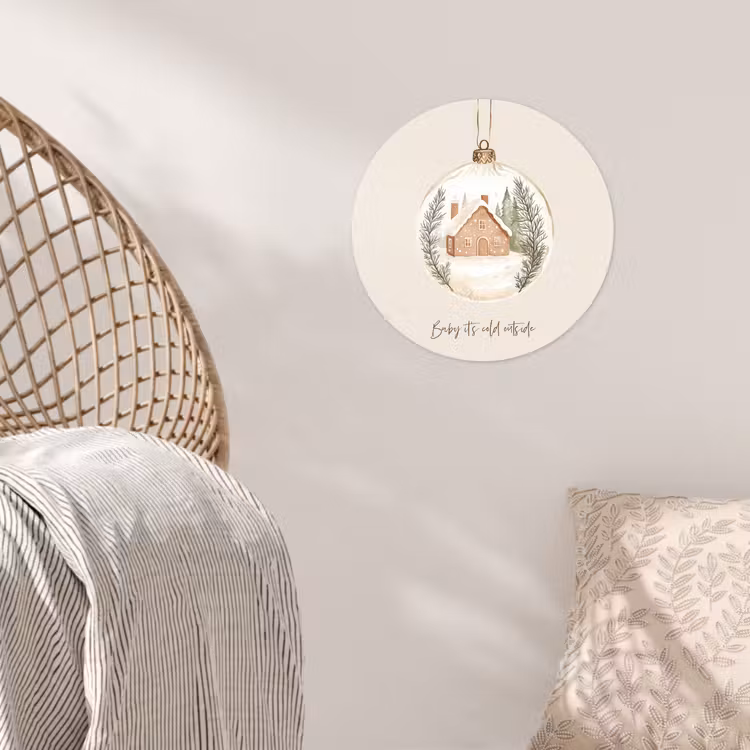 Behangcirkel - Quote - Winter - Kerst - Beige - Kerstbal — 5
