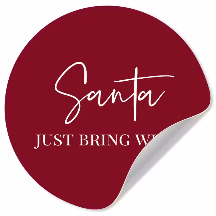 Behangcirkel - Santa - Wine - Rood - Kerst - Kerstman — 1