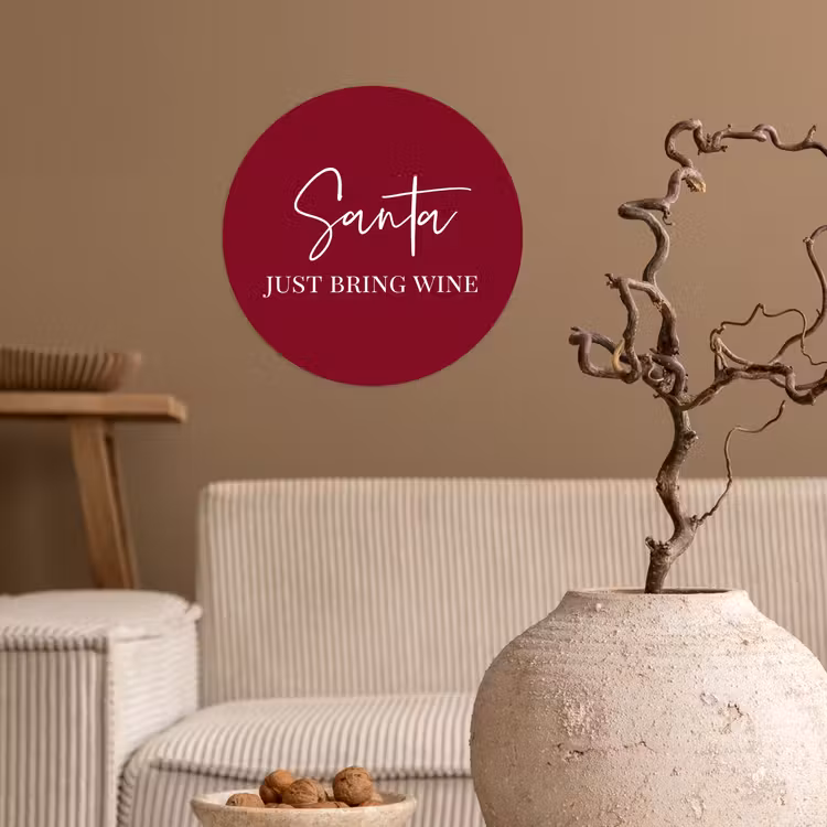 Behangcirkel - Santa - Wine - Rood - Kerst - Kerstman — 2