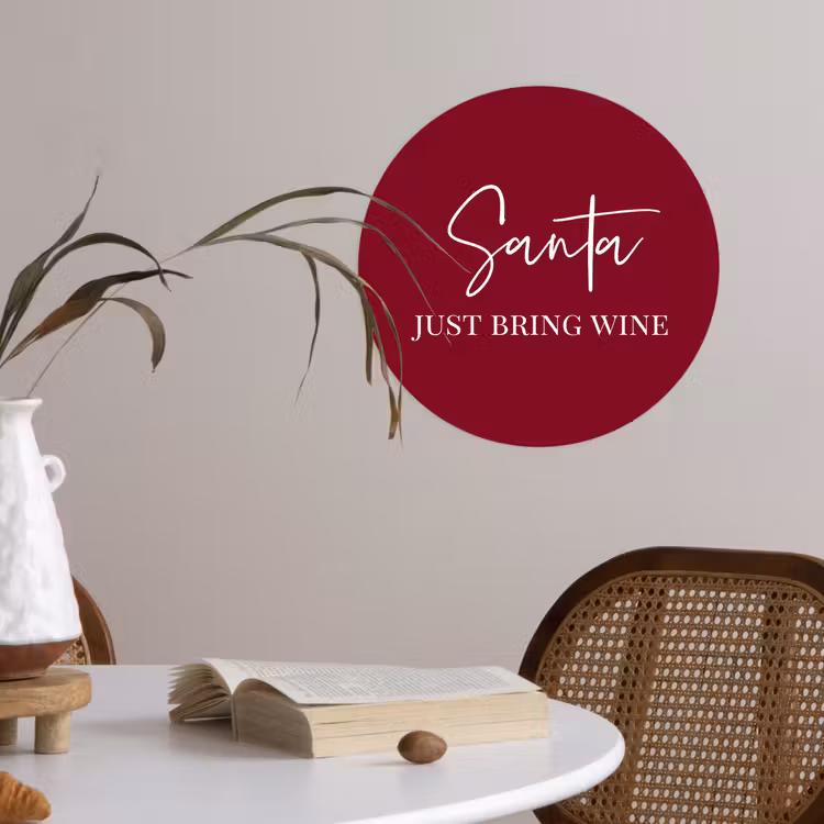 Behangcirkel - Santa - Wine - Rood - Kerst - Kerstman — 4