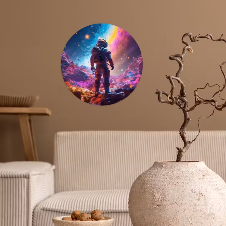 Behangcirkel - Ruimte - Astronaut - Neon - Sterren — 2