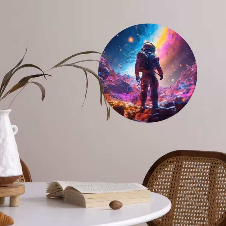 Behangcirkel - Ruimte - Astronaut - Neon - Sterren — 4