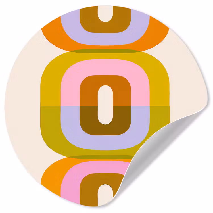 Behangcirkel - Stapel - Vormen - Geblokt - Oranje — 1