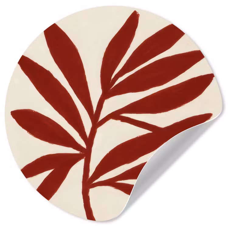 Behangcirkel - Tak - Bladeren - Rood — 1