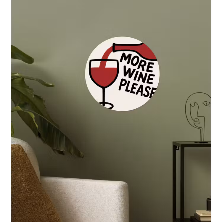 Behangcirkel - Wijnfles - Quote - Rood - Glas — 3