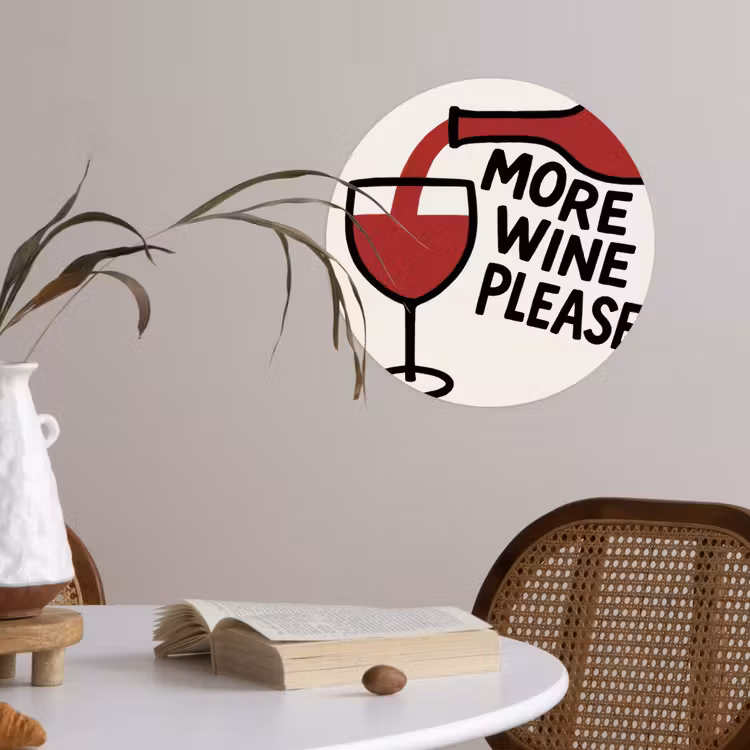 Behangcirkel - Wijnfles - Quote - Rood - Glas — 4
