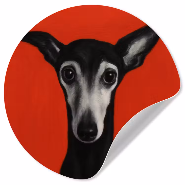 Behangcirkel - Windhond - Minimalistisch - Rood — 1
