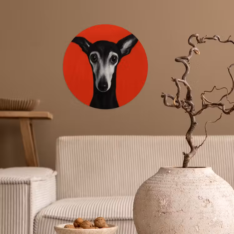 Behangcirkel - Windhond - Minimalistisch - Rood — 2