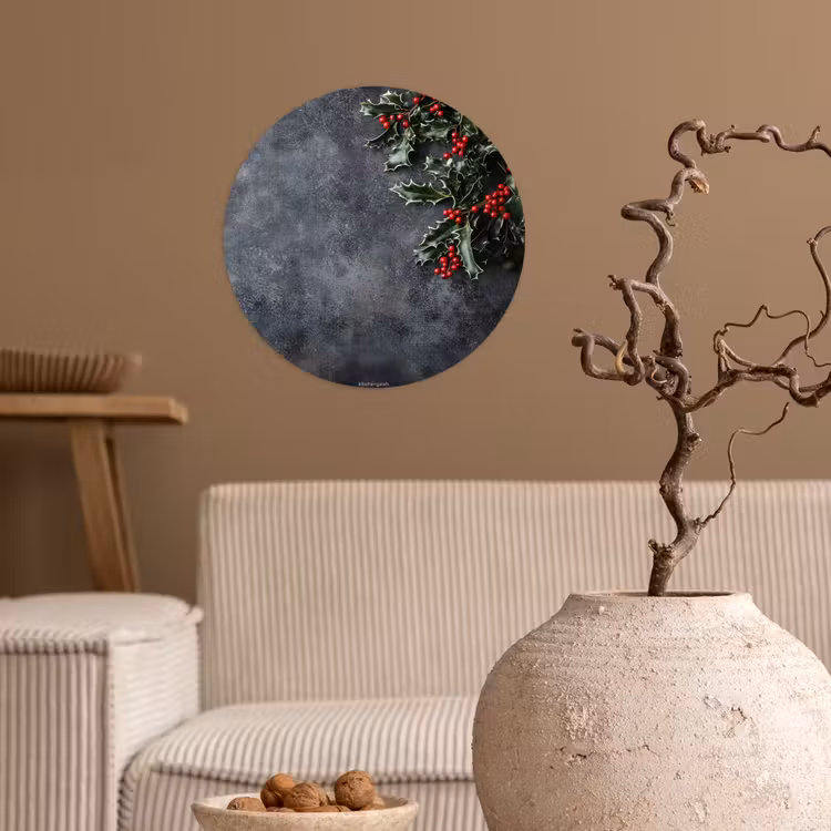 Behangcirkel - Winter - Hulst - Kerst - Beton — 2