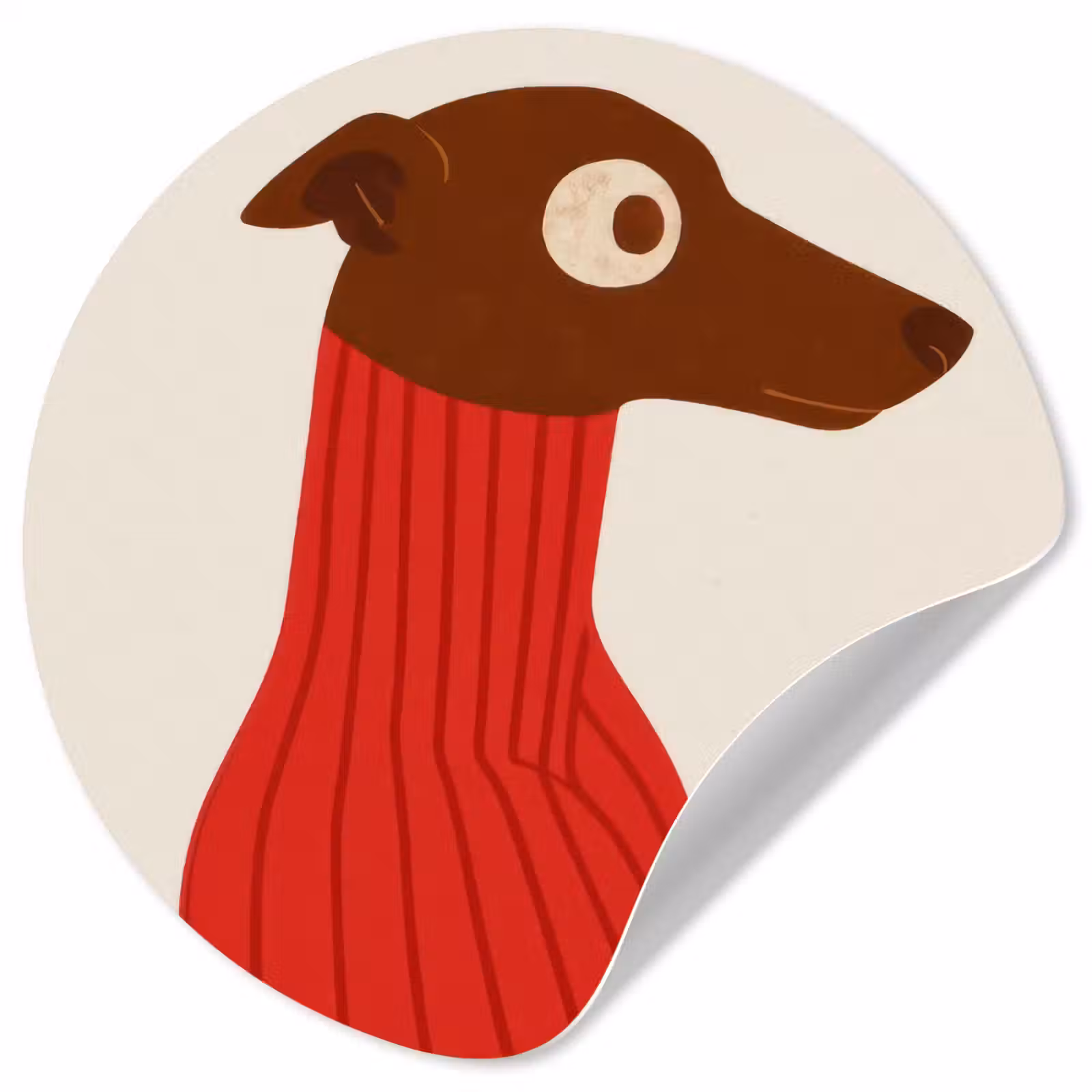 Behangcirkel - Silhouet - Hond - Trui - Rood — 1