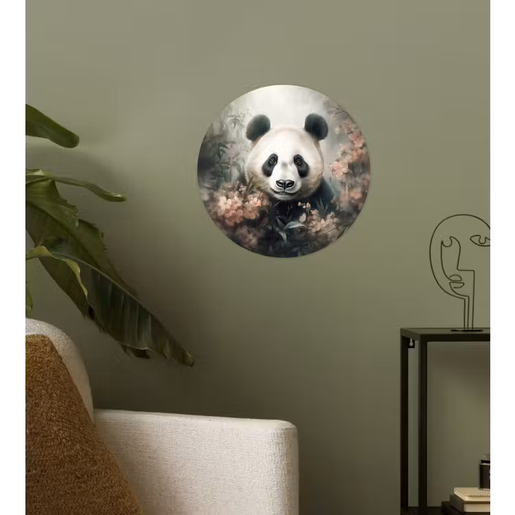 Behangcirkel - Panda - Dieren - Bloemen - Planten — 3