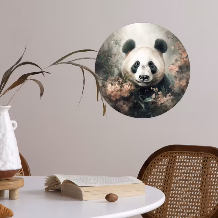 Behangcirkel - Panda - Dieren - Bloemen - Planten — 4