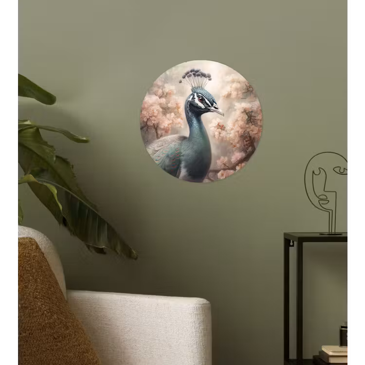 Behangcirkel - Pauw - Vogels - Bloemen - Boom - Botanisch — 3