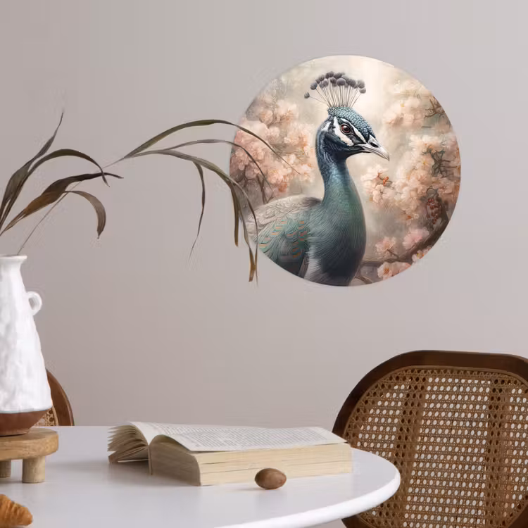 Behangcirkel - Pauw - Vogels - Bloemen - Boom - Botanisch — 4