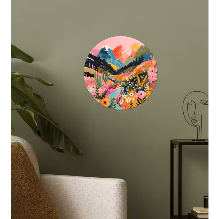 Behangcirkel - Rivier - Diepte - Bloemen — 3