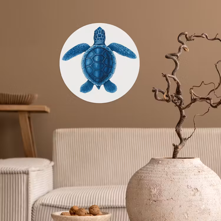 Behangcirkel - Schildpad - Blauw - Schild — 2