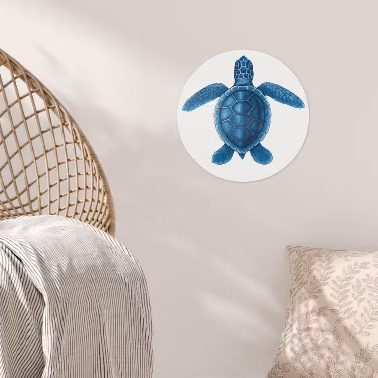 Behangcirkel - Schildpad - Blauw - Schild — 5